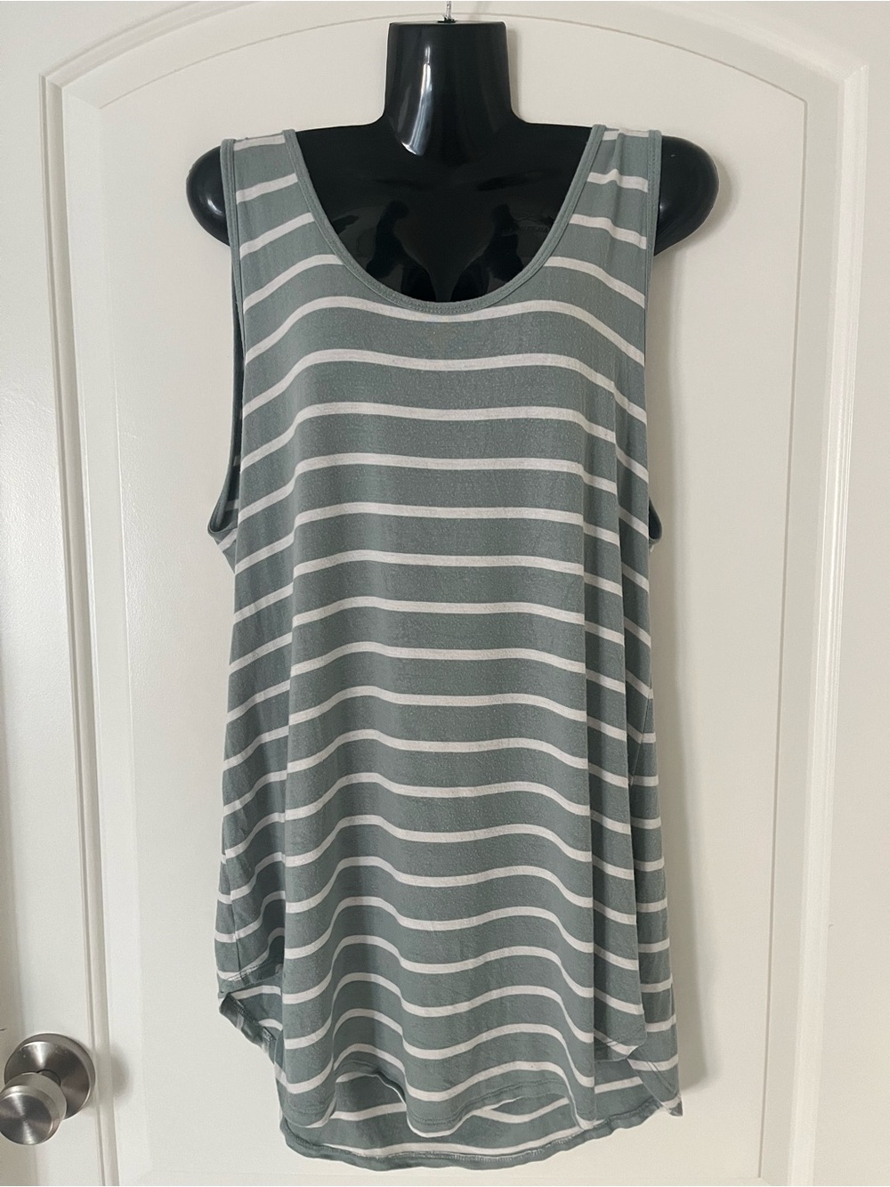 Zenana Premium Blue & White Striped Tunic Tank